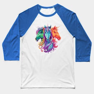 Unicorn Horses Baseball T-Shirt